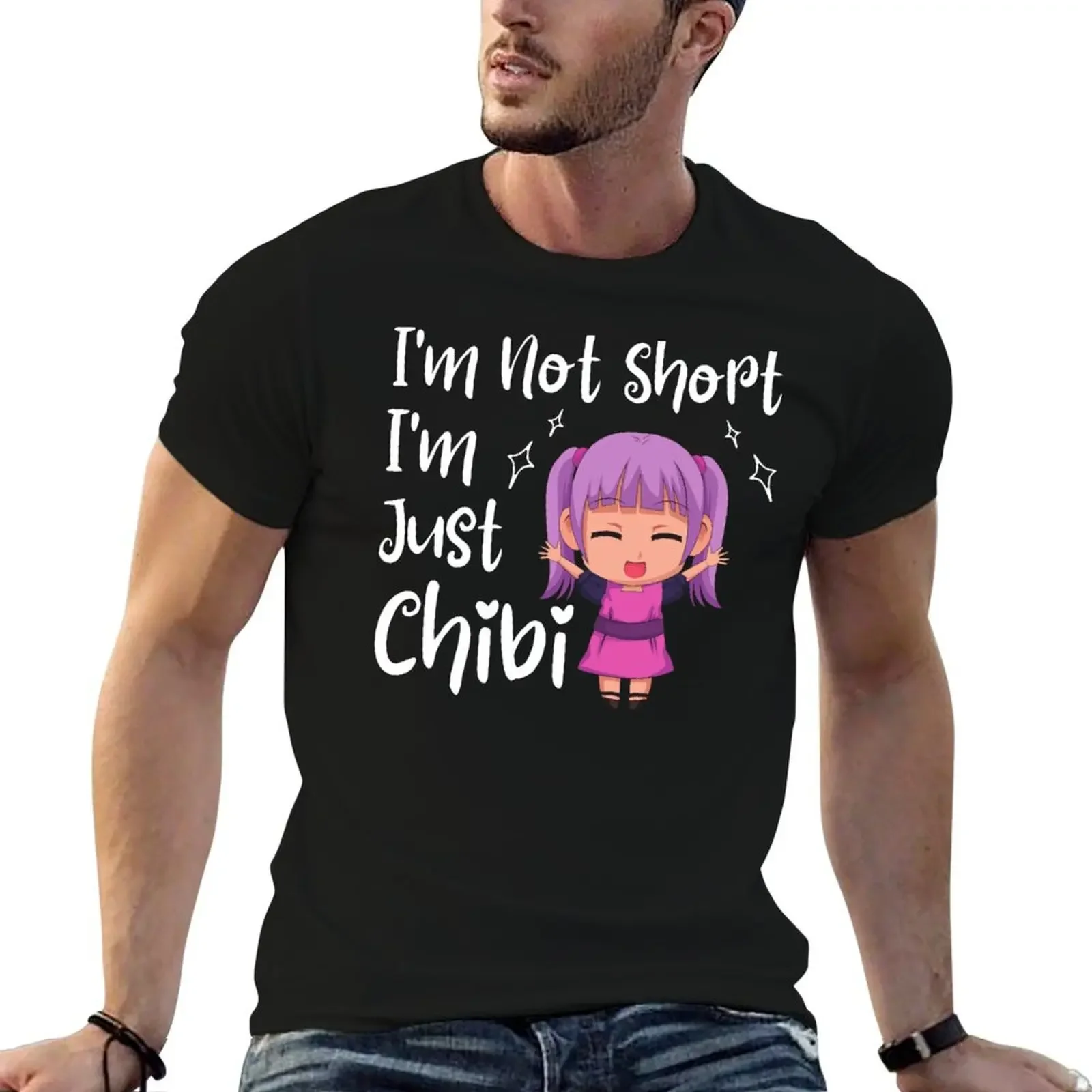 

Funny Anime Girl Kawaii Merch - I'm Not Short, I'm Just Chibi T-Shirt customs design your own shirts graphic tees mens t shirts