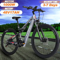 RANDRIDE YG90 Electric Bike 1000W Motor 48V17AH  Removable Battery 27.5 inch Tires off-road Mountain Hydraulic Disc Brake E bike