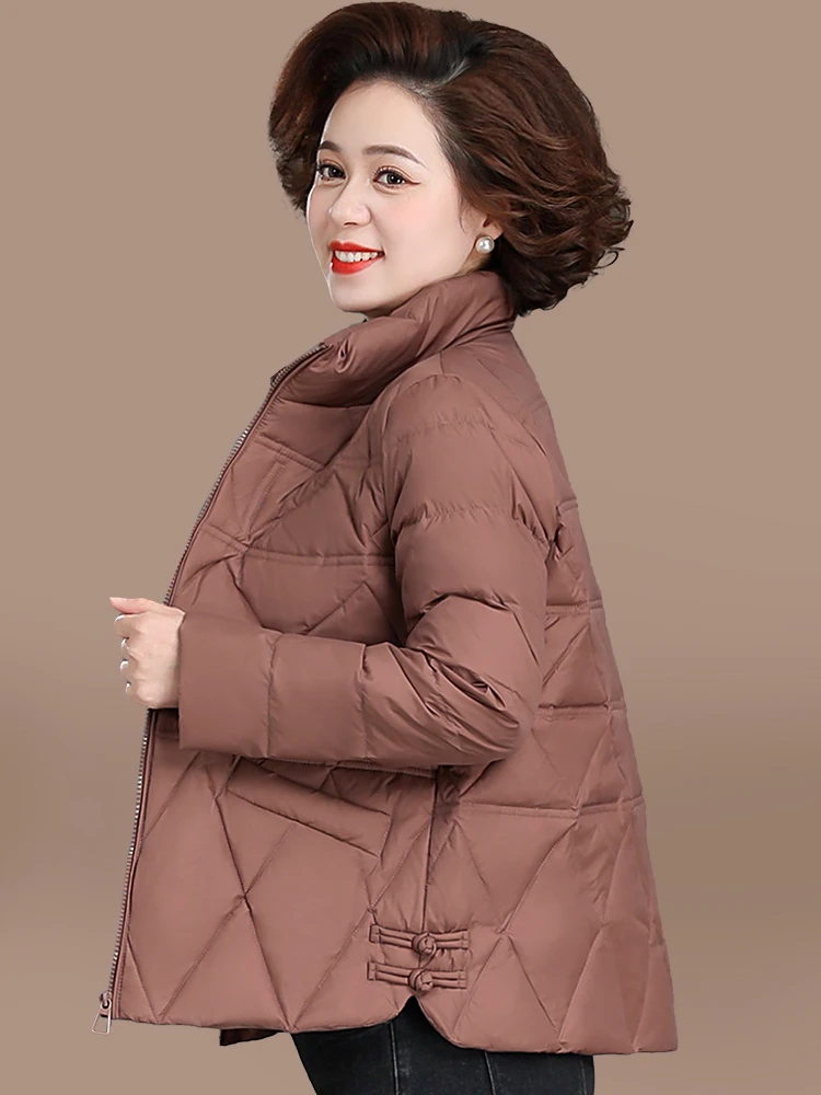 

Зимняя короткая пуховая куртка для женщин: модная хлопковая одежда для женщин среднего и старшего возраста, зимнее пальто для мам