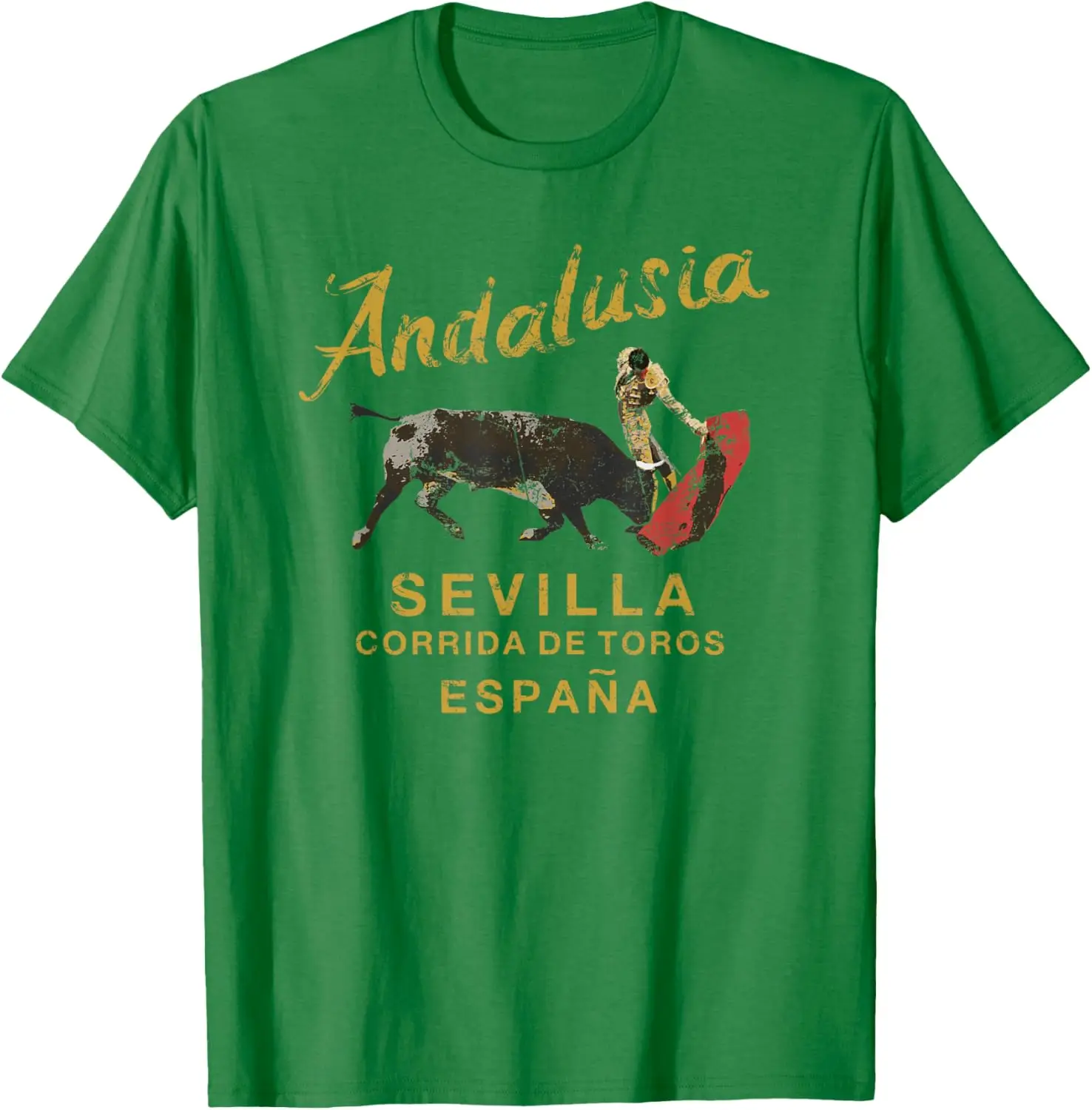 SPAIN Seville Bullfight Andalusia Vintage T-Shirt 100% Cotton O-Neck Short Sleeve Summer Casual Mens T-shirt Streetwear