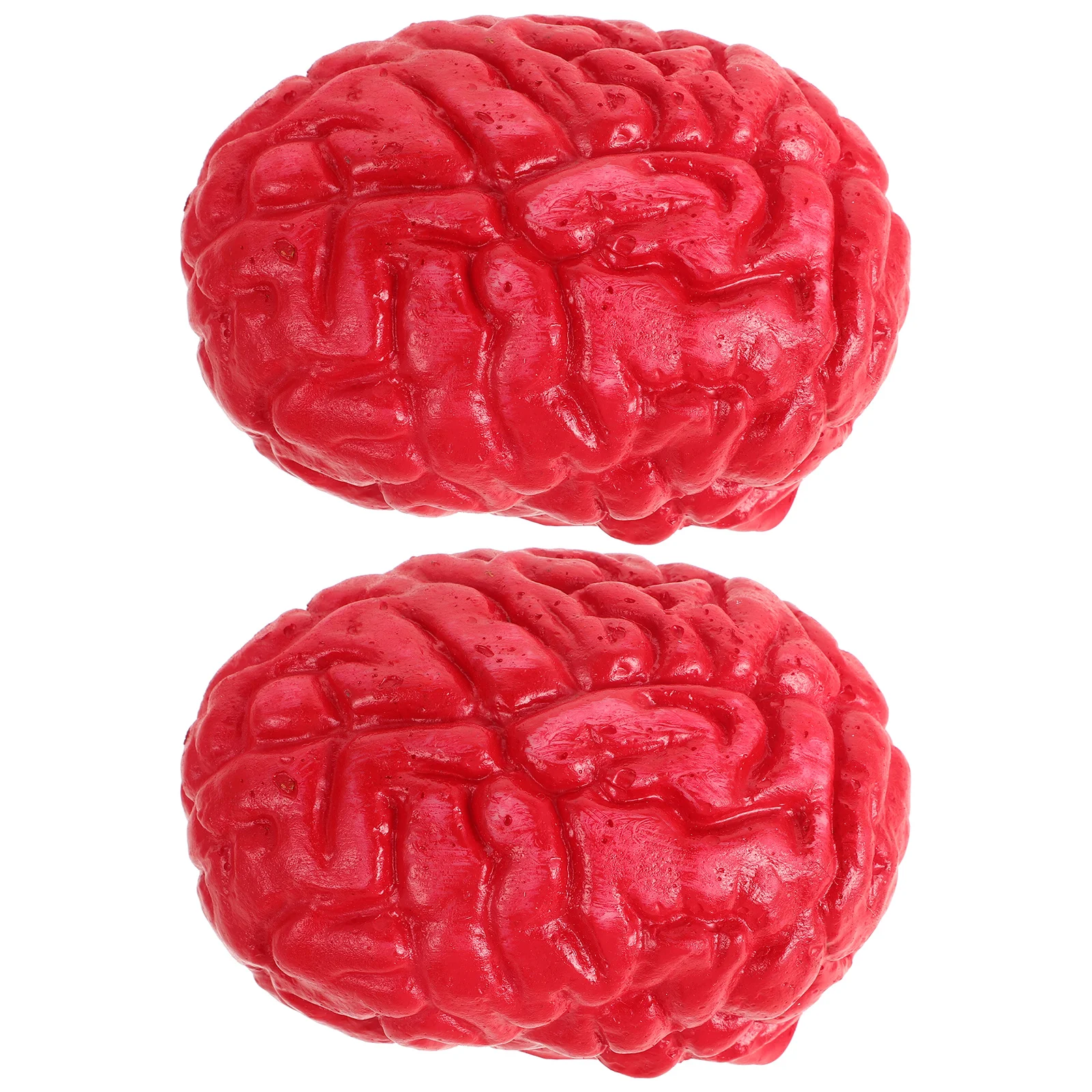 

2Pcs Fake Human Brains Halloween Party Props Realistic Latex Body Organs Haunted Decor Scary Horror Decoration