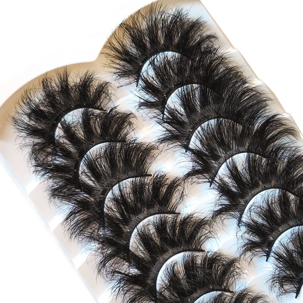 ICYCHEER 7ペア ドラマティックまつげ ロング＆ボリューム 25mm ロングアイラッシュ フェイクミンク 3D メッシーアイラッシュ フルストリップ ソフト 再利用可能