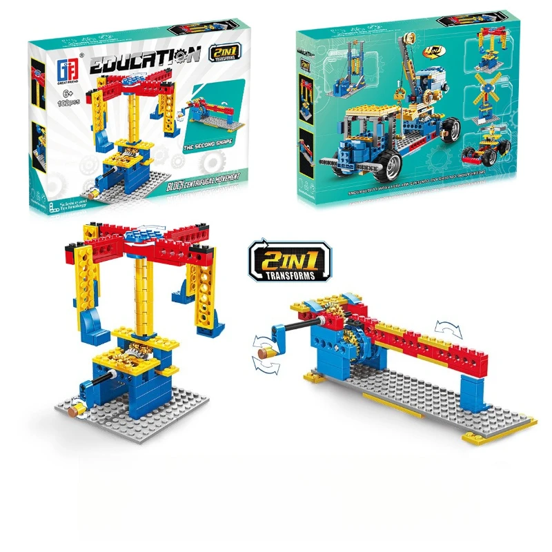   Principio de Potencia en Maquinaria de Ingeniería |   Bloques de Construcción |   Juguetes Educativos STEM de Plástico para Niños