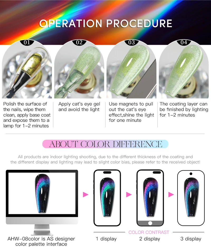 AS 15ML True Double Light Cat Magnetischer Gel-Nagellack 12D Sparkling Glitter Semi Permanent Soak Off Nail Art Lack Gel Need Black – Detail 7