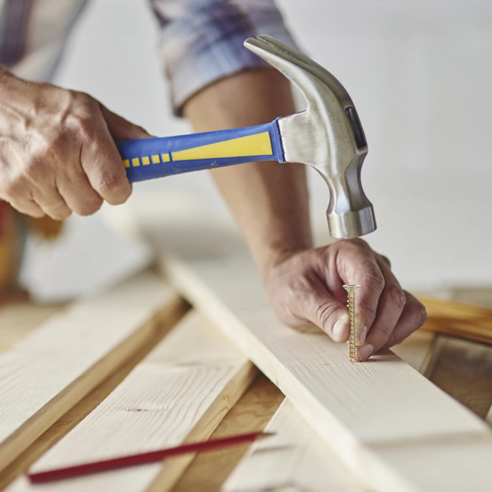 

165pcs Self-Tapping Wood Set Zinc Plated Flat Head For Woodworking Furniture Repair Fasteners Wood Door Stair Post