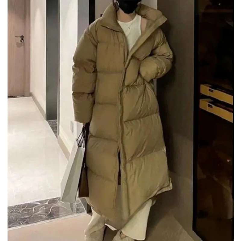 Women's Mid-Length Down Cotton Jacket 2025 New Over-the-Knee Loose Plus Size Thickened Down Cotton Coat