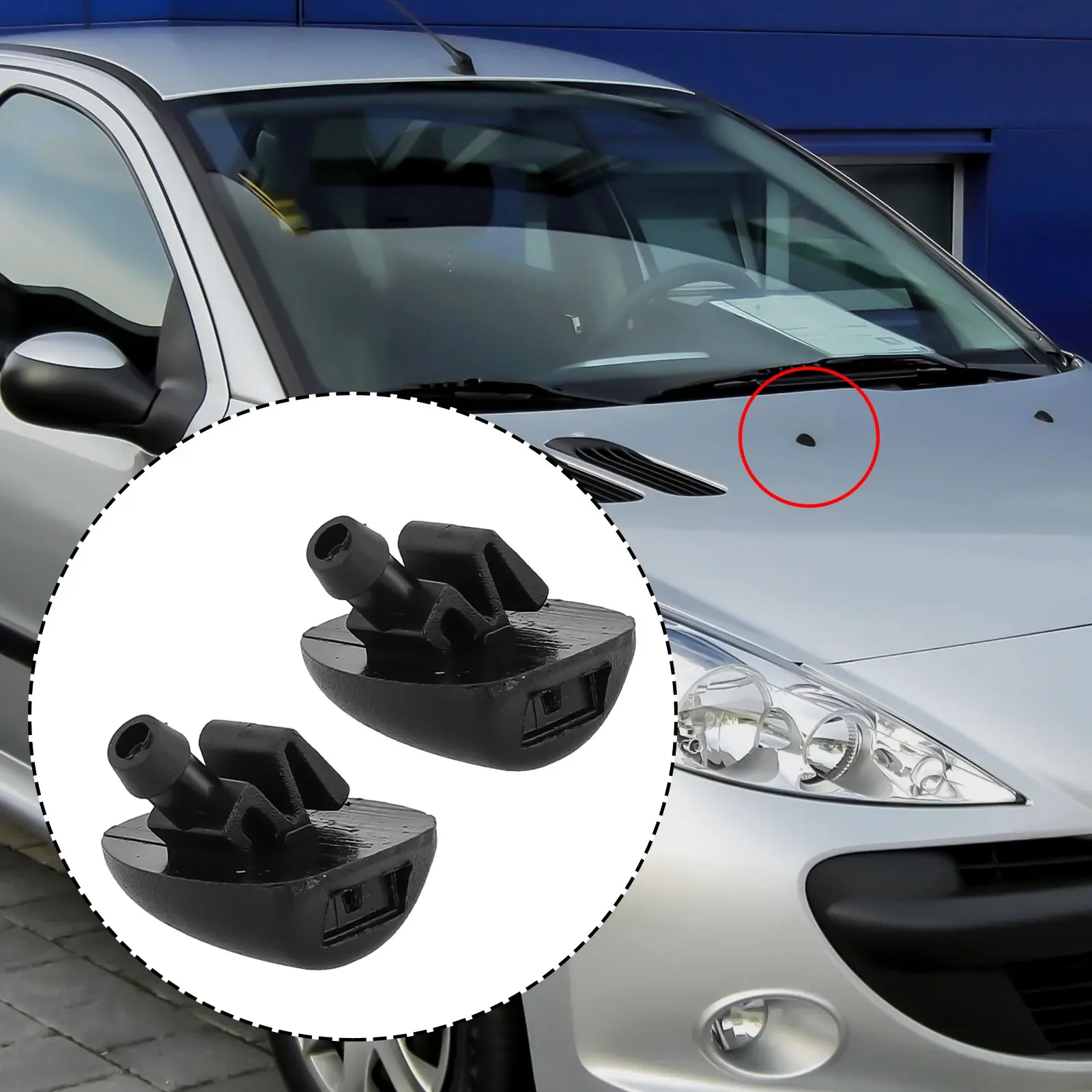 

Black Glass Nozzle CAR Plastic For 407 206 C2MK C5 6438Z1 Front Windscreen Wiper Auto Jet Nozzle S Automobiles Parts