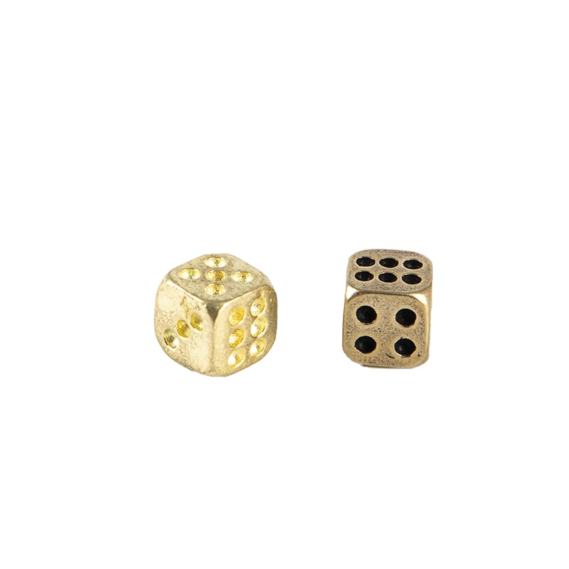 Brass Dice Home Artware Props Bar Supplies Game Tool Copperware Metal Dice