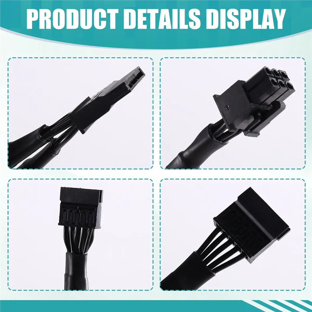 6Pin to 3x SATA Straight SSD HDD Power Cable for X-1050XM2, X-1250XM2, X-650, KM3 X-750, SS-660XP2 Modular
