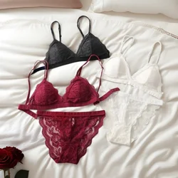 Women Lace Bra And Panties Set Floral Lace Bralette Embroidery Lace Underwear Set Push Up Brassiere Female Sexy Lingerie set