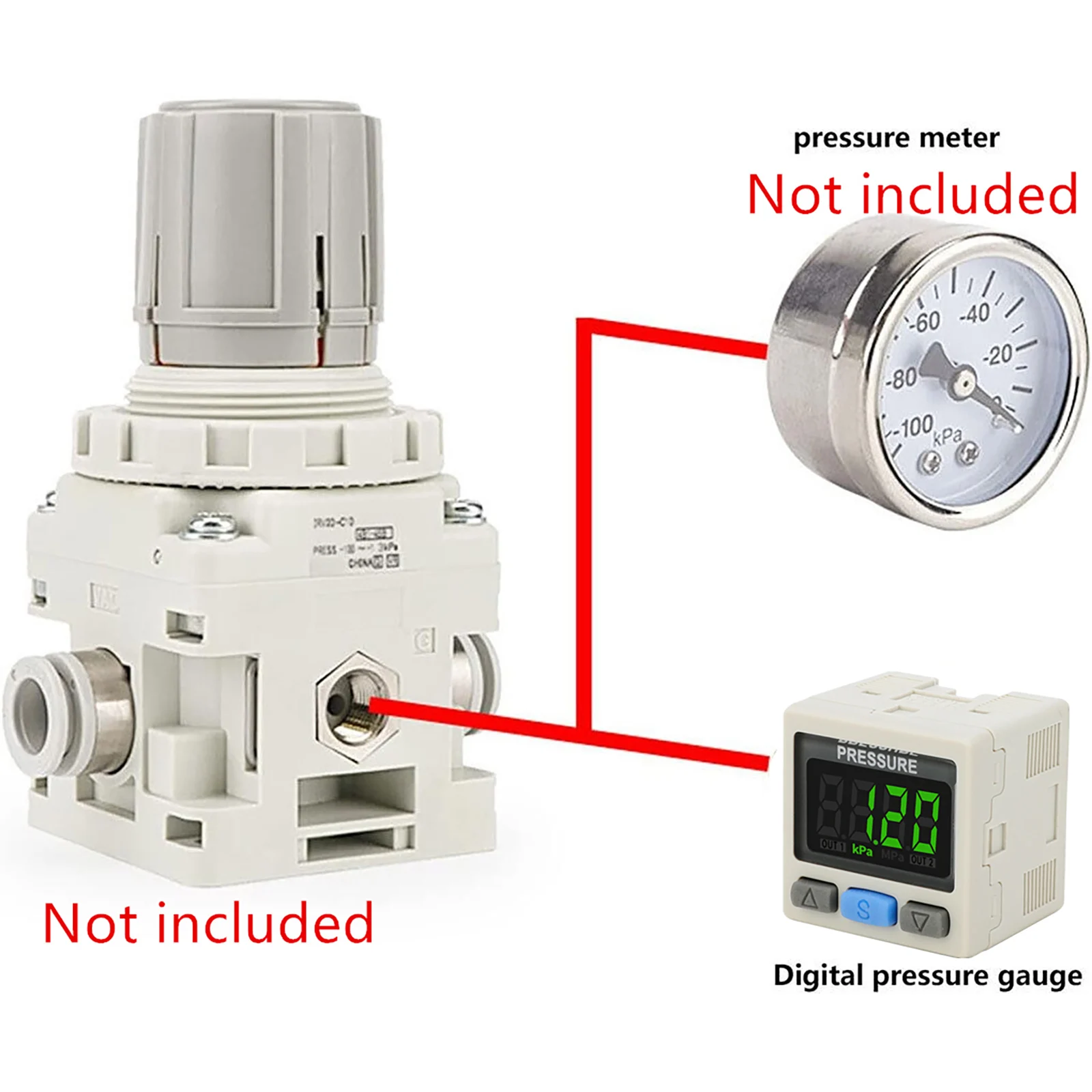 ZSE30AF SMC Digital Pressure Switch RC 1/8in Air Pressure Regulator Valve For Pneumatic Vacuum Systems Digital Controller Swtich