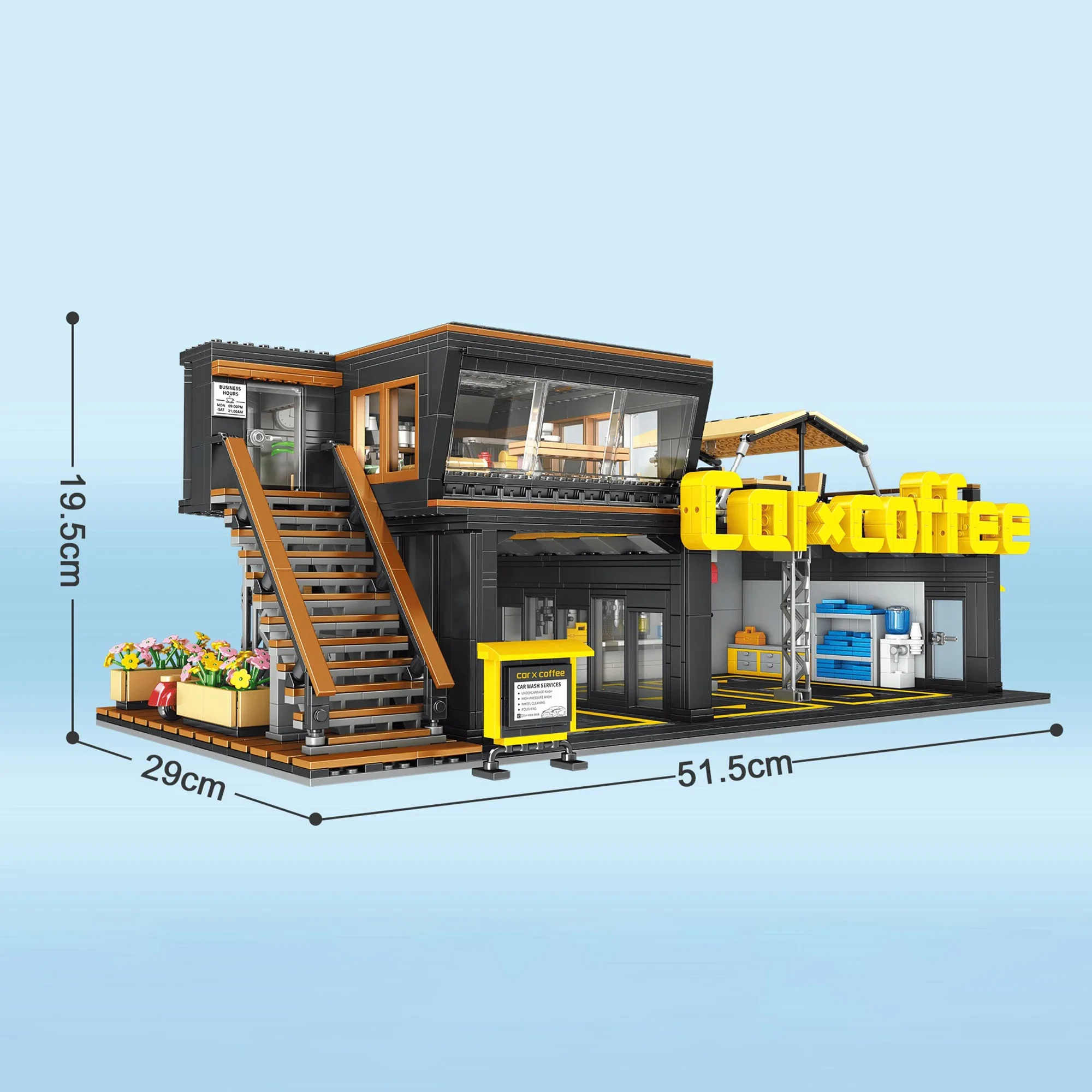 Koffie Auto Reparatiewerkplaats Koffie Auto Club Bouwstenen 2496pcs Street View Cafe Winkel Modulaire Bakstenen Speelgoed voor Kinderen volwassenen Geschenken