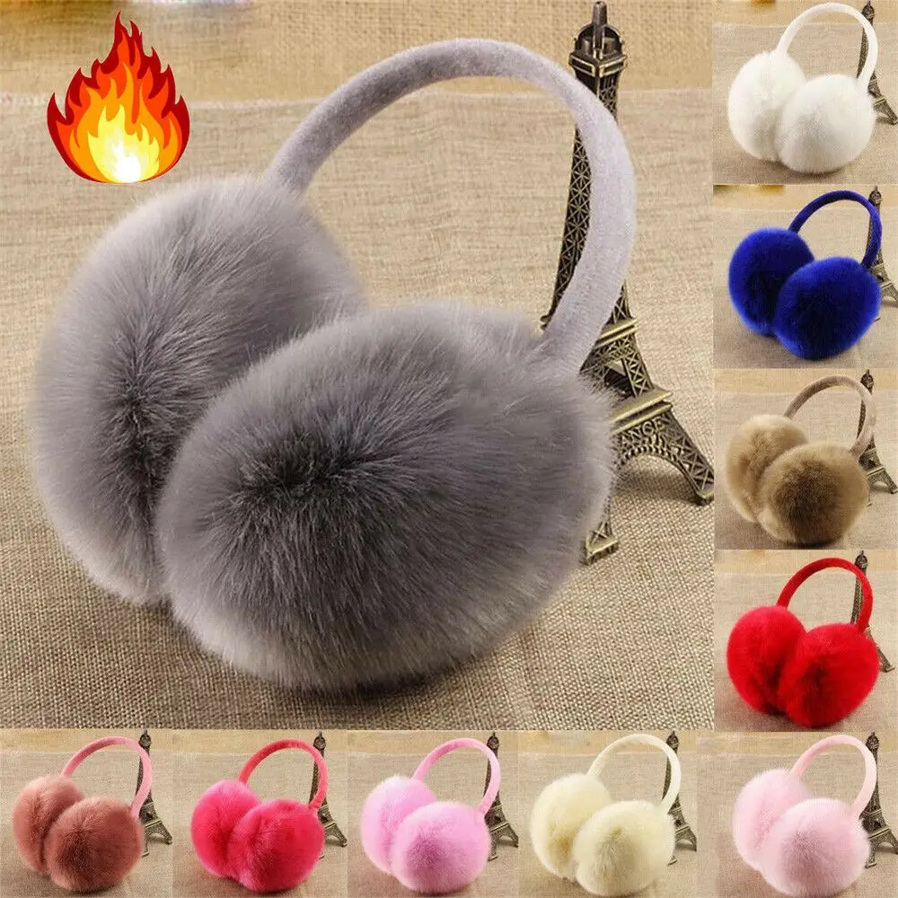 Winter Ear Muffs Warm Earflaps Women Fluffy Cosy Earmuffs Plush Soft Ear Warmer