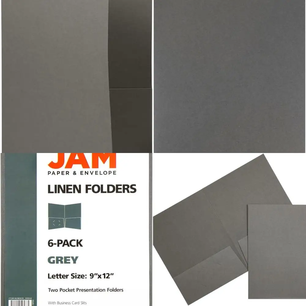 

Gray Letter Size Textured Linen Business Presentation Folders, Bulk 50-Pack