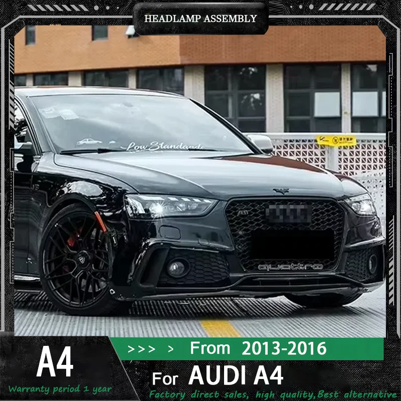 

Автомобильные светодиодные фары для Audi A4L A4 2013-2016, обновление, модифицированное для нового DRL, динамический указатель поворота, светодиодные фары, автоаксессуары