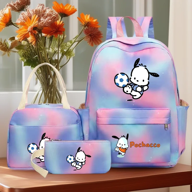 Pochacco Pompompurin Backpack Set Pen Lunch Bag Lightweight Large Capacity Cartoon Back-to-school Outdoor Travel Gift
