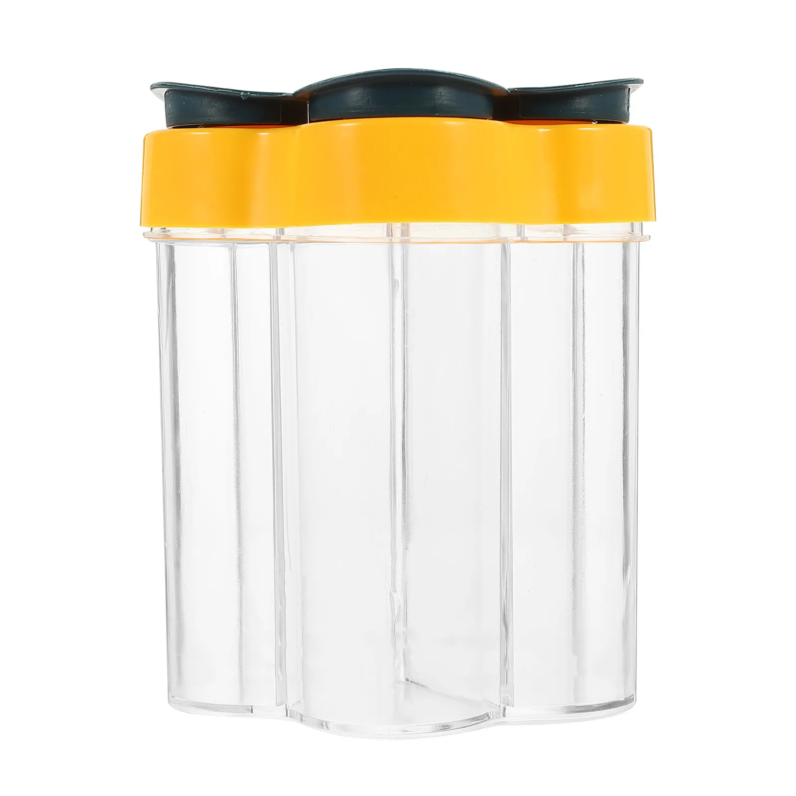 5-Section Seasoning Jar Set – Plastic Condiment Container with Individual Lids for Salt, Pepper, Sugar & Spices