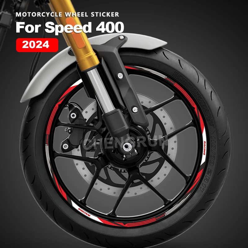 Wheel Sticker 17 Inch Waterproof Motorcycle Decals for Speed 400 Accessories 2024 Motorbike Rim Tape Strip