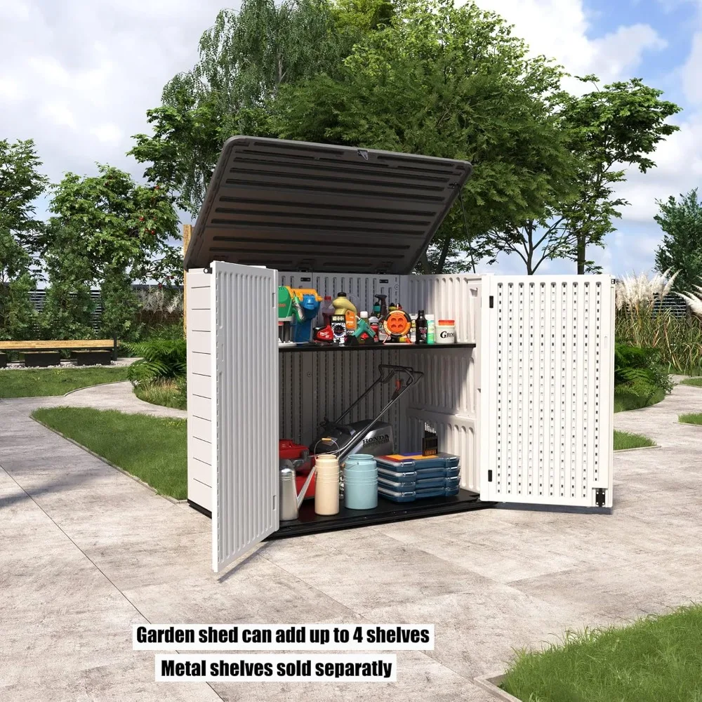 Large Horizontal Storage Sheds,38 Cu.ft. Outdoor Storage Box ,Customized Shelves, Customized