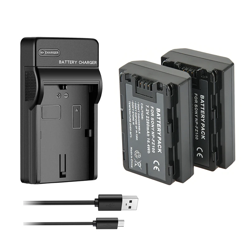

2280mAh NP-FZ100 NPFZ100 Battery+Charger for Sony Alpha 9 A9 A9R A7III A7R III A7 III A7R IV A6600 A7M3 A7RM3 A7R3 A7R A7C A7R4