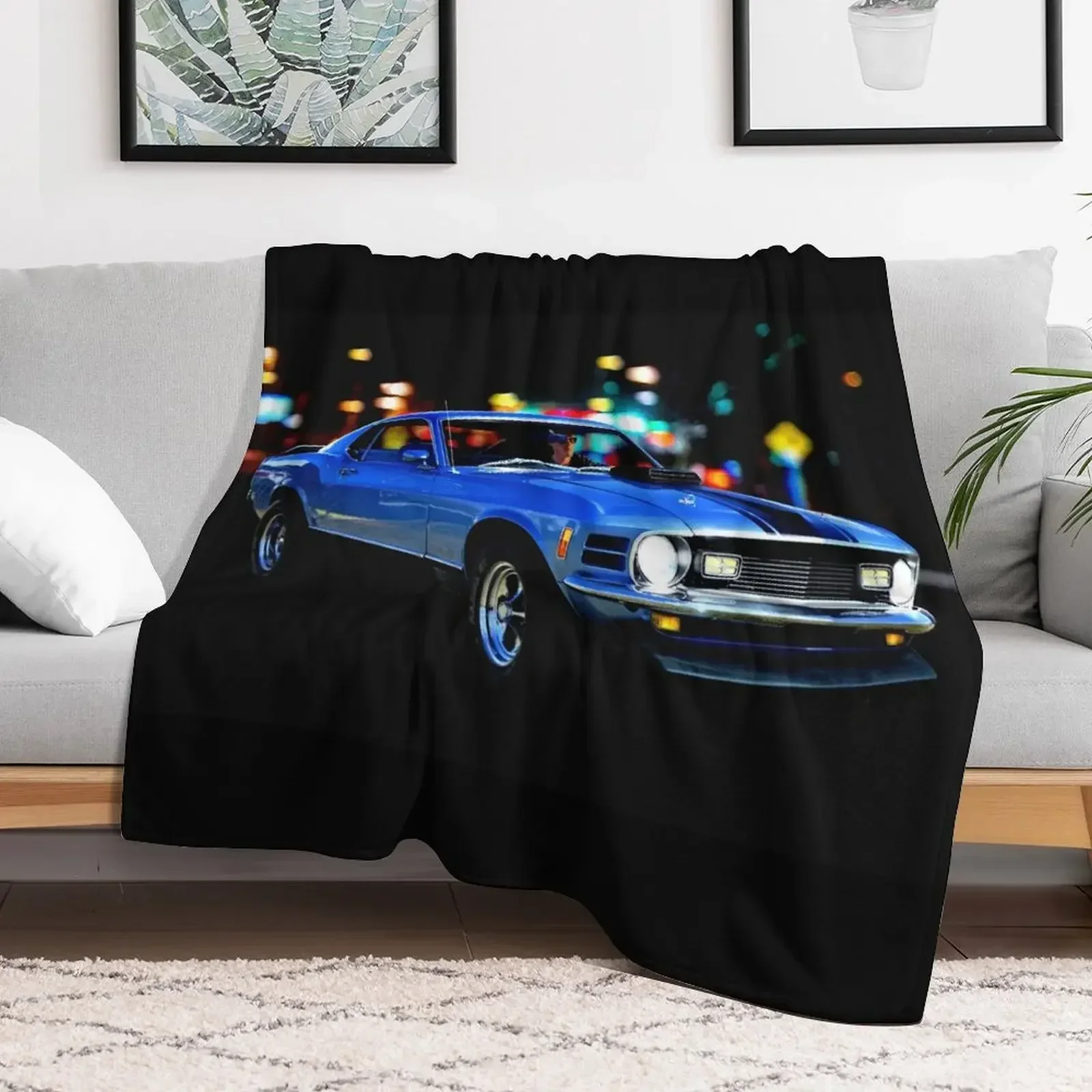 

1970 Mach 1 Mustang Throw Blanket Giant Sofa Beach Personalized Gift Blankets