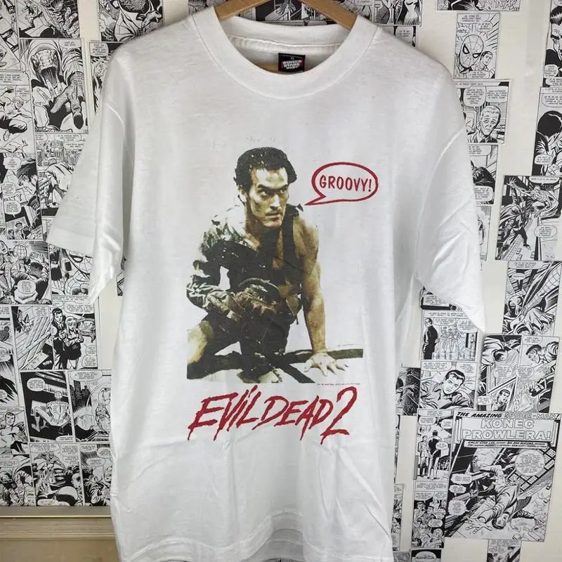 Evil Dead 2 shirt Army of Darkness Tales vintage white shirt QT4019
