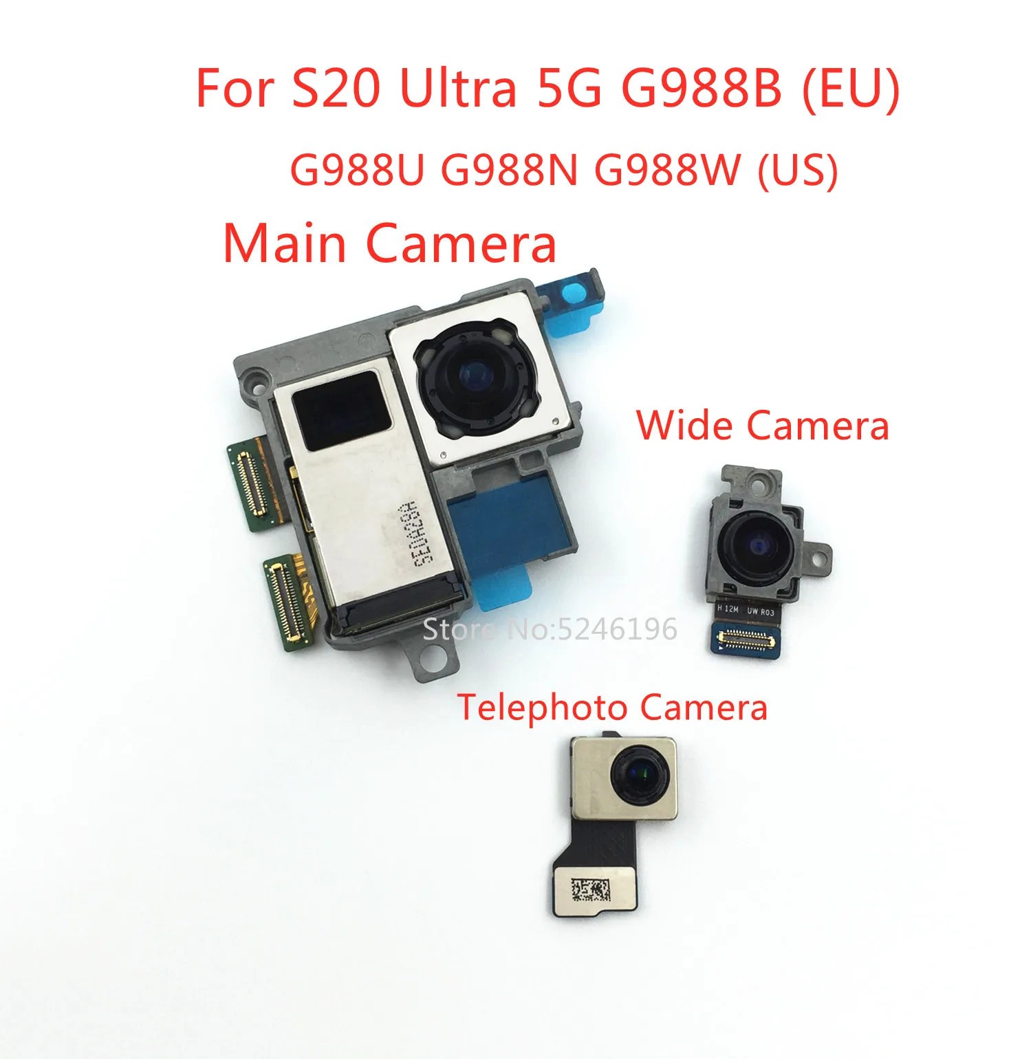 1pcs Back big Main Rear Camera front camera Module For Samsung Galaxy S20 Ultra 5G G988B (EU) S20Ultra 5G G988U G988N G988W (US)