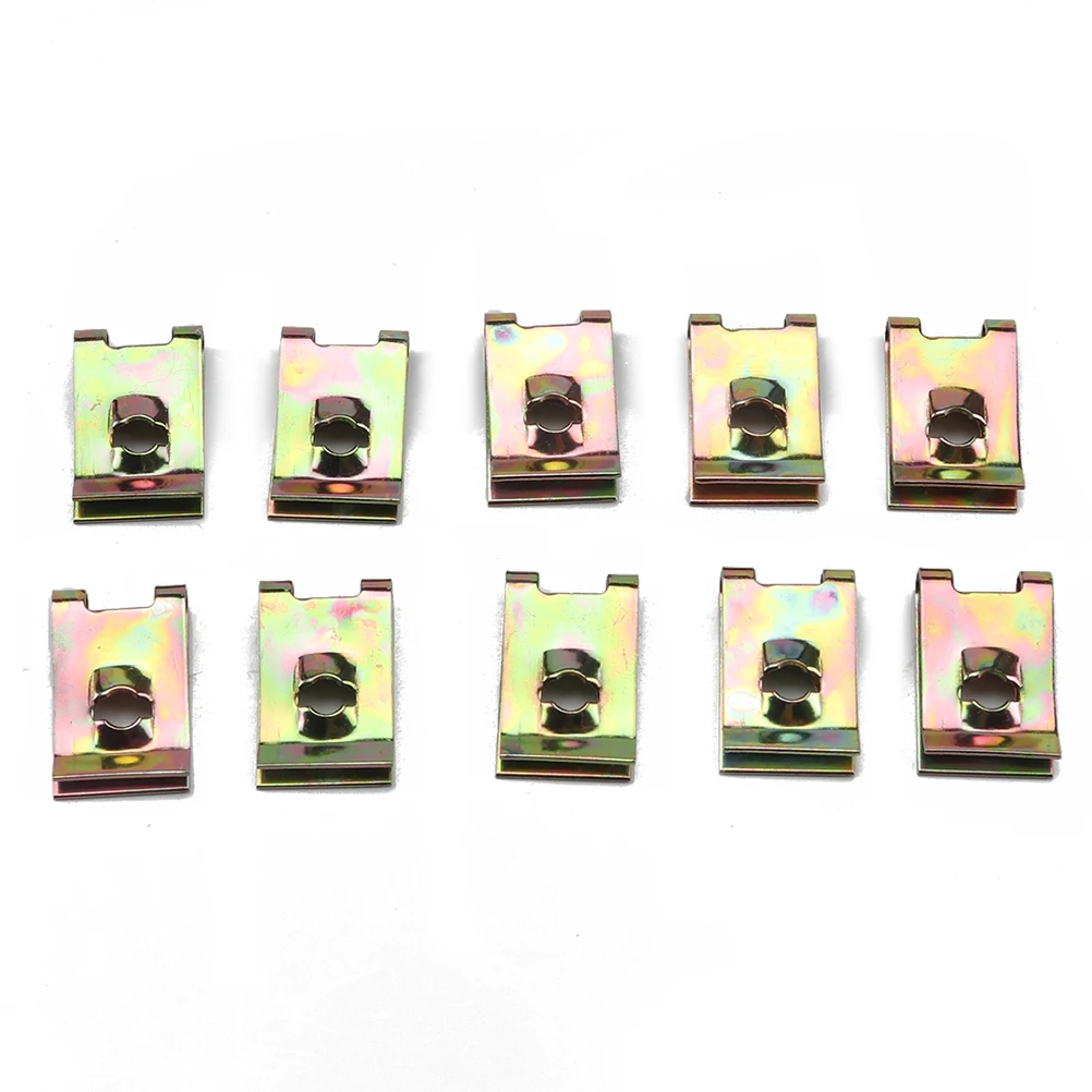 

80pcs Zinc Reed Nuts U-shaped Clips Fasteners Kit Plastic Decorations High Elasticity Strength Car Body Panel Bumper Fixing