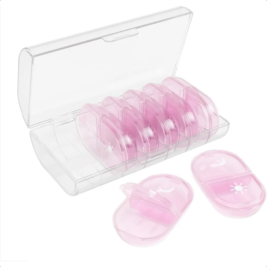 

EZY DOSE Еженедельный 7-дневный индивидуальный органайзер для таблеток AM PM с футляром Портативный дозатор лекарств Прочный дозатор для путешествий