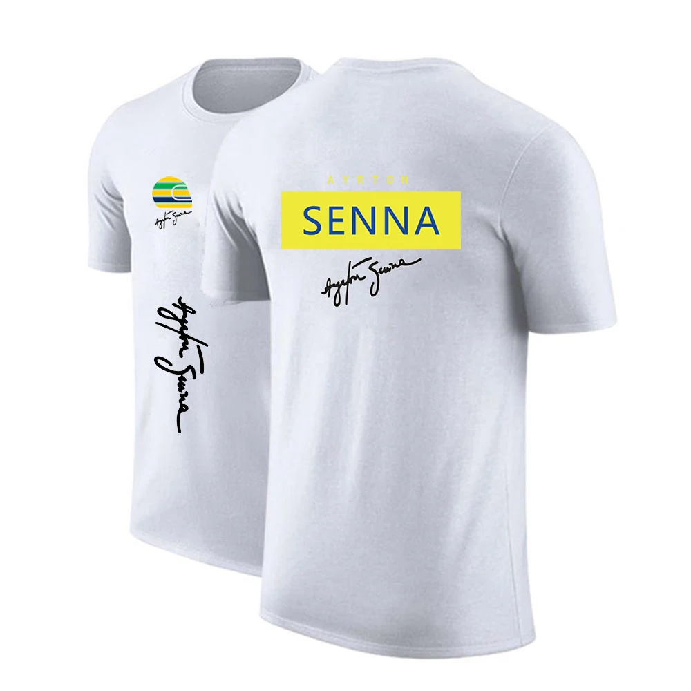 2023 New Men Ayrton Senna Hip Hop Summer Pattern Printed Short Sleeved Oversized Tops Harajuku Fashion Street T Shirt Tops