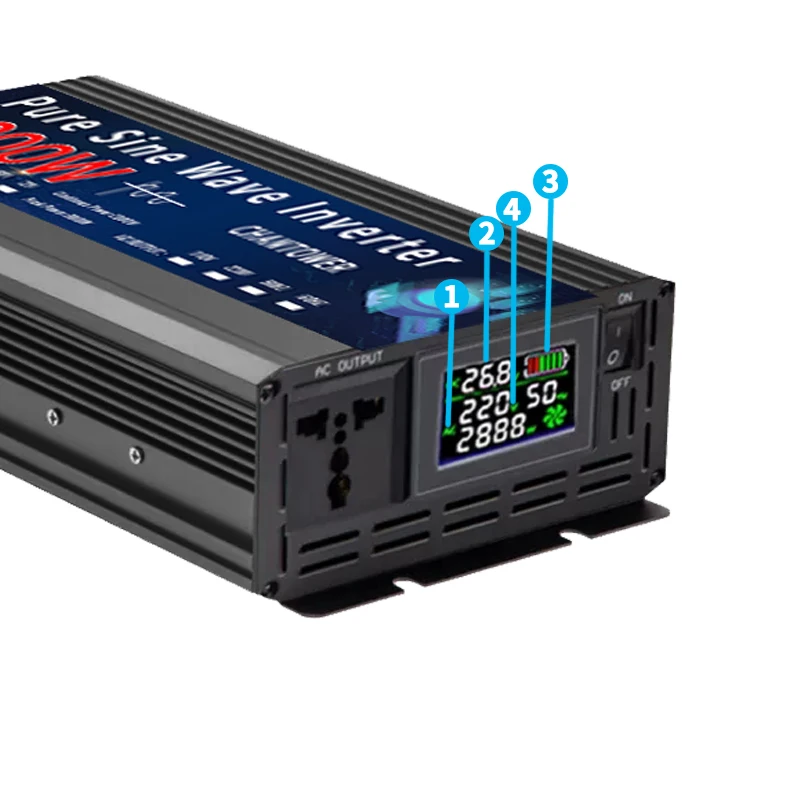 4000W 5000W Inverter 12V 220V 24V 110V Pure Sine Wave Inverter DC To AC Portable Power Voltage Converter Solar Car Inverter