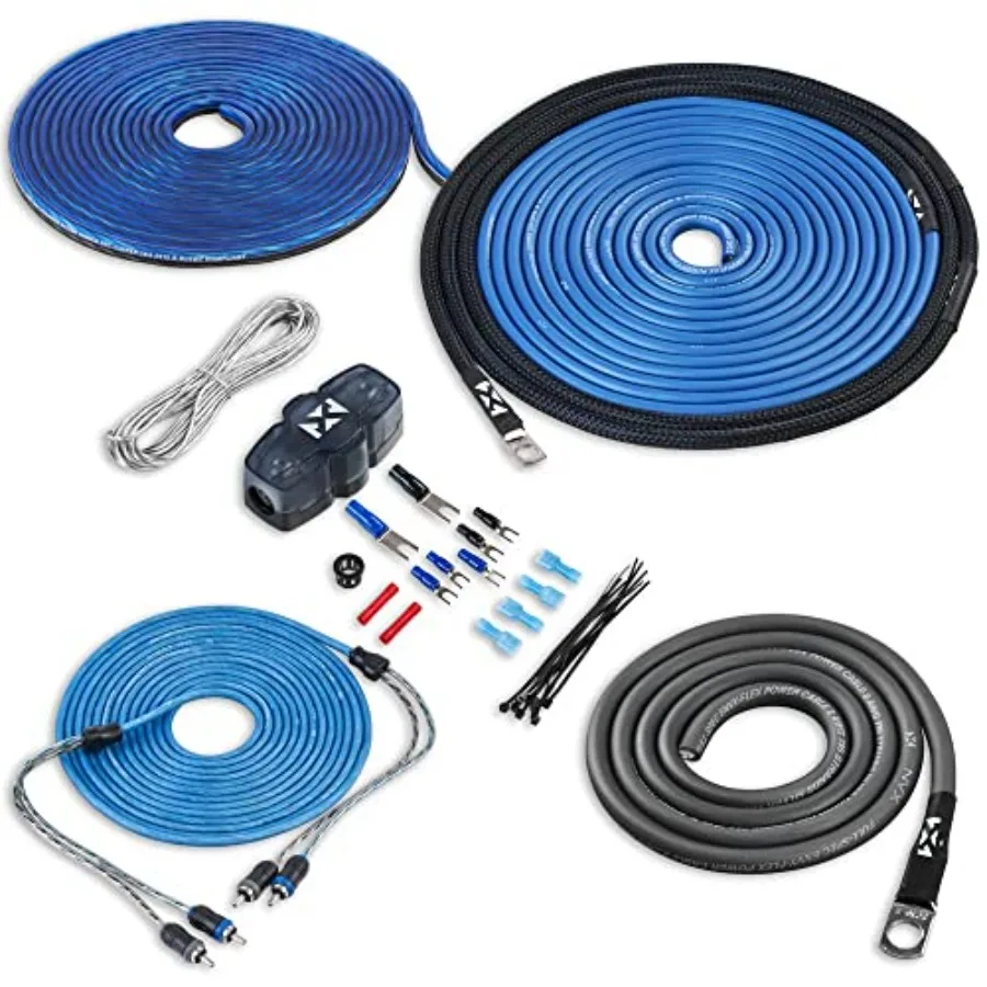 

True AWG 100% OFC Complete Amplifier Wiring Kit with 2-Channel RCA Cable - XKIT2