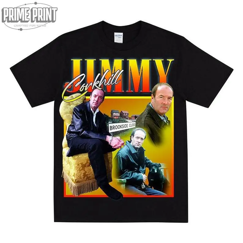 JIMMY CORKHILL Homage T-shirt For Brookside Fans 80s British Pop Culture Inspired By The TV Show Viral Scouser Meme Close