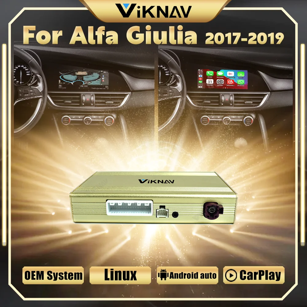 

Car Decoding Box Fit for Alfa Giulia 2017-2019 Linux System Upgrade Interface Wireless Apple CarPlay Android Auto Decoder Box