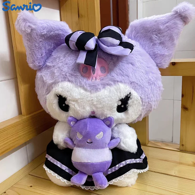 

37cm Sanrio Genuine Kawayi Purple Kuromi Plush Doll Baku Anime Cute Plush Toy Cartoon Kids Toy Room Decorate Girl Birthday Gift