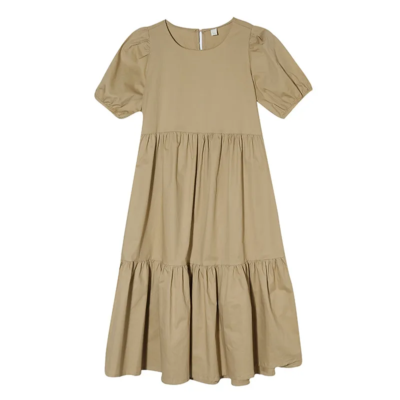 Robe d'été 2026 en coton et lin pour femme, élégante, style bureau, manches lanternes, volants, coupe ample, vêtements vestidos de fiesta