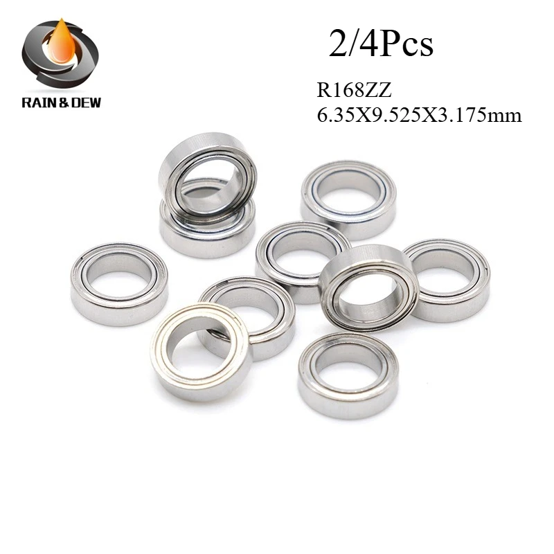

2/4Pcs R168ZZ Miniature Ball Bearing R168ZZ 6.35X9.525X3.175mm High Quality R168zz Bearing