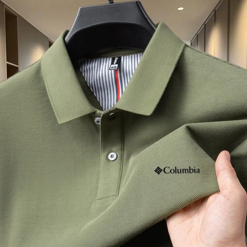 100% pure cotton 2026high-end brand men's short sleeve polo shirt summer fashion luxury logo embroidered golf top casual T-shirt