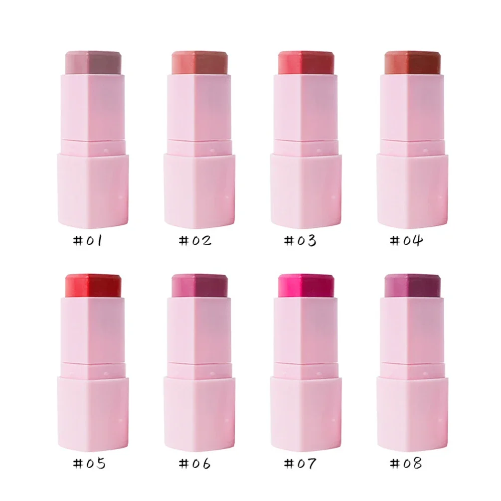 

Private Label 8-color Blusher Stick Custom Logo Heart Rouge Blush Pigment Moist Colorful Pink Cheek Lightweight Makeup Wholesale