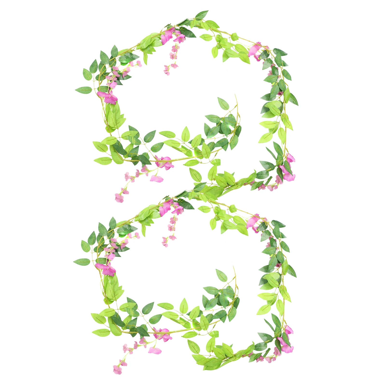 

2pcs Artificial Wisteria Garland Simulated Silk Flowers Decor Hanging Vine Wedding Party Festival Garden Stage Decorations Fake