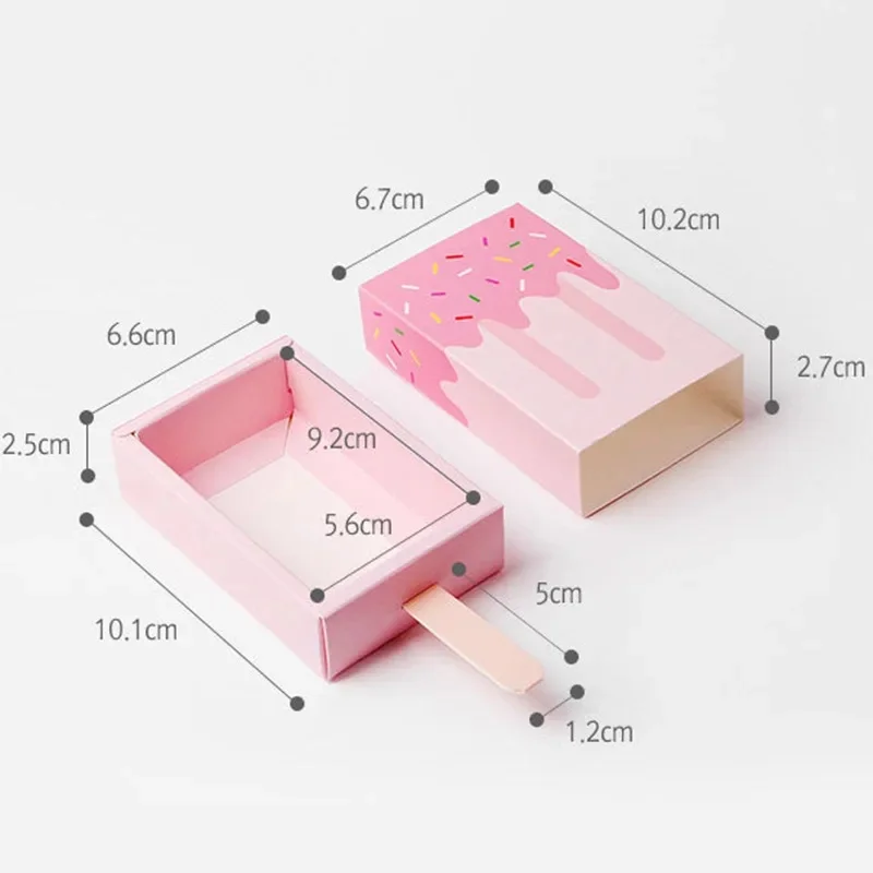 2/4/6 قطعة شكل الآيس كريم صناديق الحلوى هدايا الزفاف الكوكيز الهدايا صناديق التعبئة حقيبة الاطفال عيد ميلاد هاواي ديكور حفلات استحمام الطفل #5