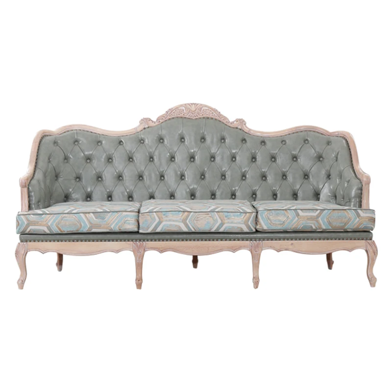 

French full solid wood carving flower sofa villa living room high-end luxury large apartment 123 combinati