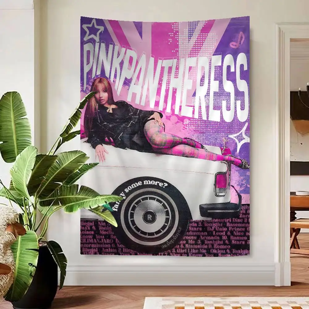 Singer Pink P-Pantheress Colorful Tapestry Wall Hanging Bohemian Wall Tapestries Mandala Wall Art Decor