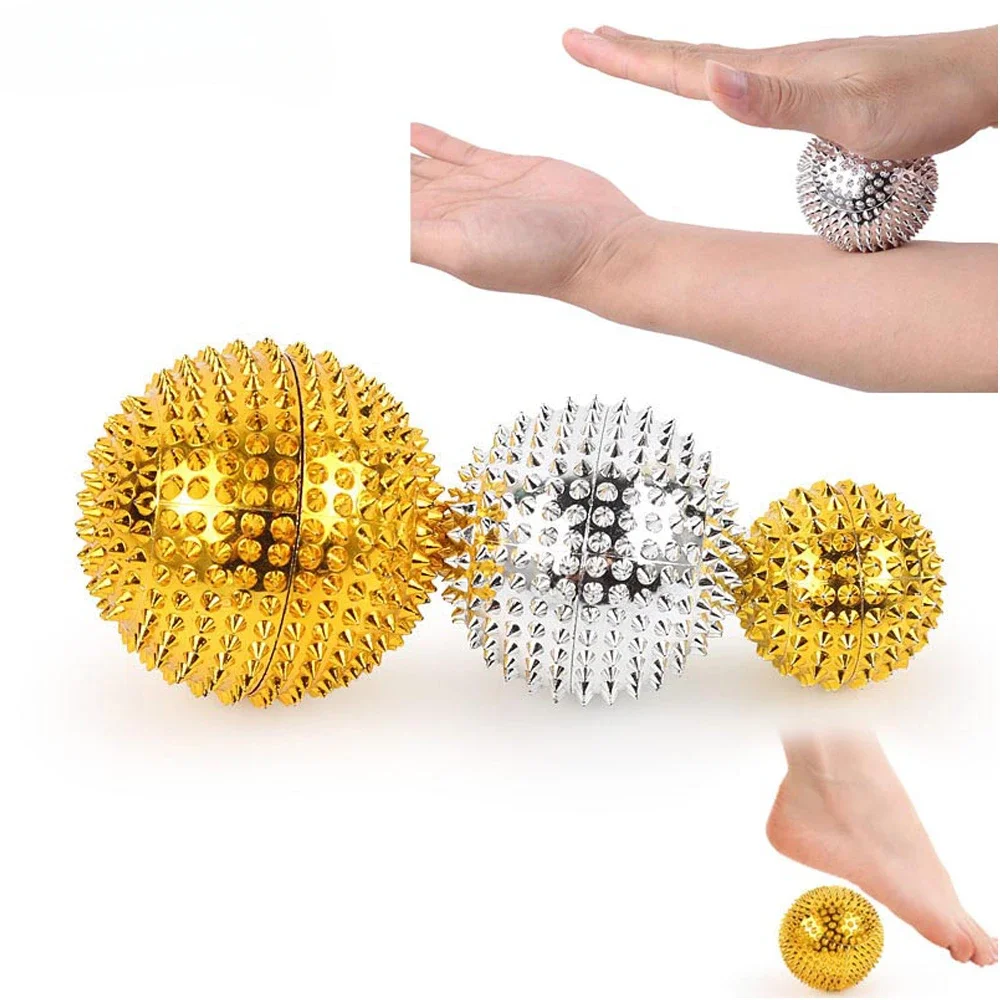 2PCS/1Pair Hand Magnetic Therapy Spiky Massage Ball Pressure Relief Trigger Point Palm Acupuncture Massage Pocket