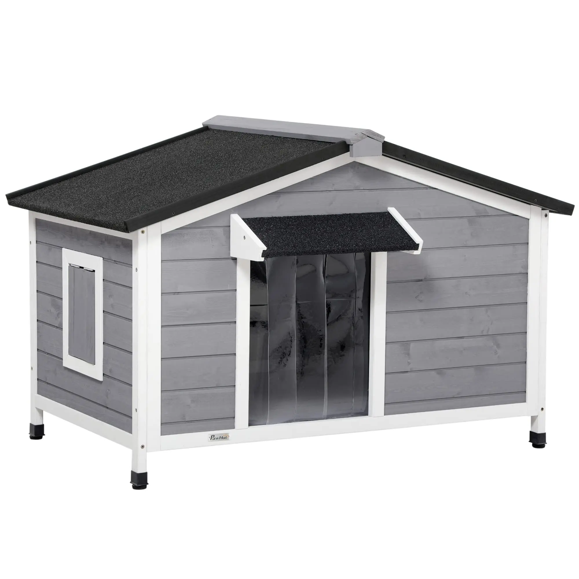 

Large wooden kennel with openable top asphalt roof removable tray adjustable legs outdoor kennel