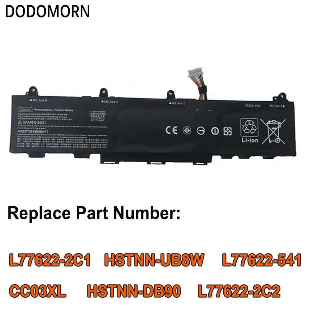 

DODOMORN Laptop Battery For HP EliteBook 850 855 G7 G8 For HP ZBook Firefly 15 G7 G8 High Quality 4845mAh 56Wh in stock