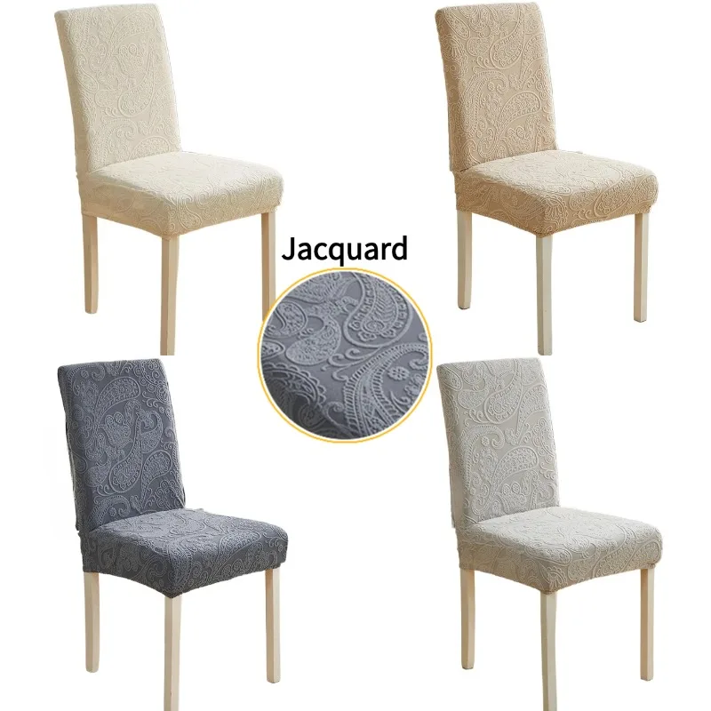 1 Stück Nordischer Jacquard Esszimmerstuhlbezug Dehnbarer Stuhlhussen Universeller Stuhlüberzug für Küche Hotel Bankett Hochzeit