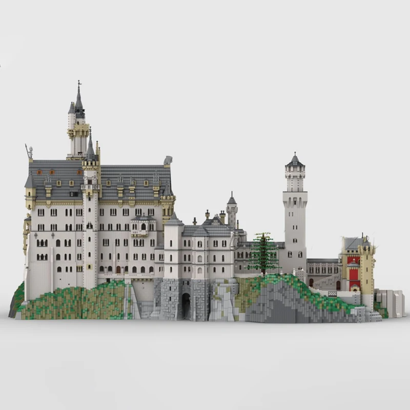 57493pcs Moc Neuschwanstein Castle DIY Model Building Blocks – Creative street view Architecture Castle Education Toy