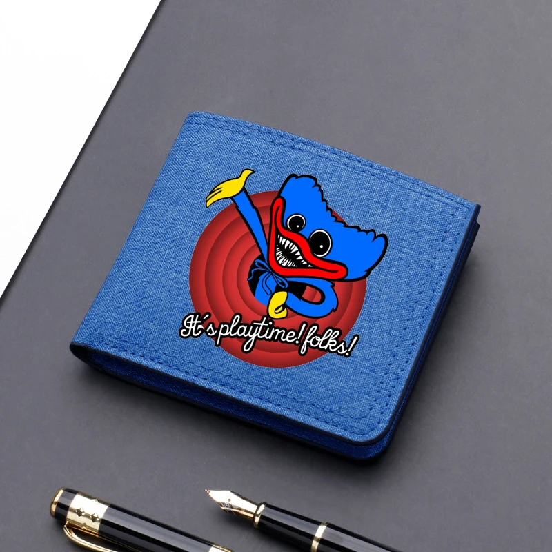 Portefeuille Game Poppys Playtime pour hommes, porte-monnaie de dessin animé Huggy Wuggy, sac à monnaie pour enfants, porte-cartes d'identité de voyage, porte-monnaie, cadeau