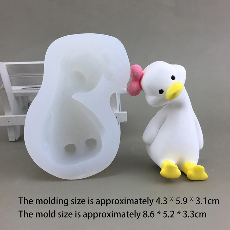 3D simpatico cartone animato anatra stampo in Silicone fai da te candela profumata gesso sapone stampo in resina fatto a mano cottura torta al cioccolato stampo